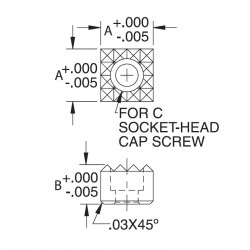 Carr Lane Square Grippers Hardened Tool Steel Serrated Counterbored Drawing