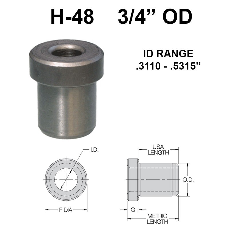 Carr Lane Head Press Fit Bushings 3/4 OD