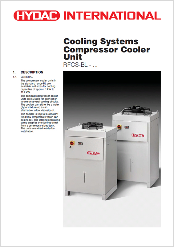 Hydac Cooling Systems Compressor Cooler RFCSBL HYQUIP Limited
