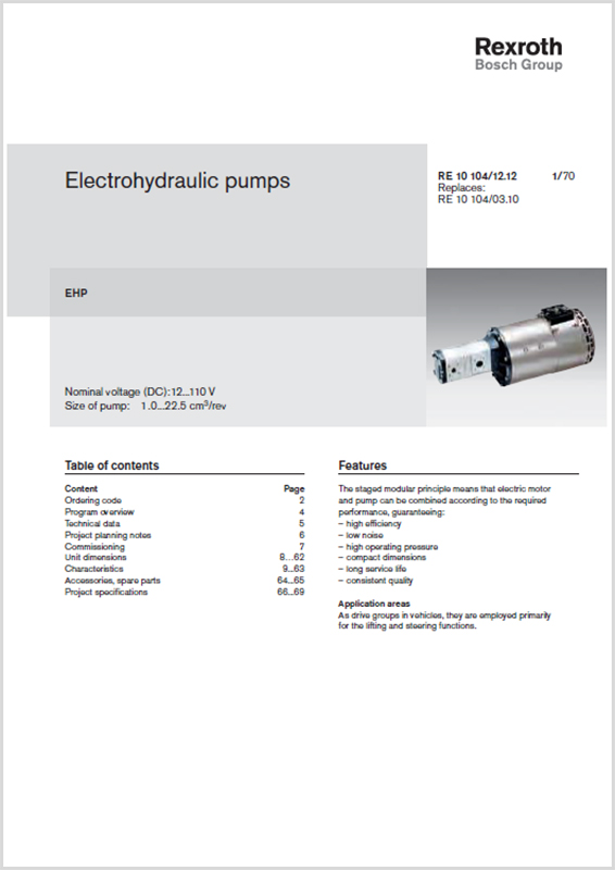 Bosch Rexroth Electro Hydraulic Pumps Type EHP HYQUIP Limited