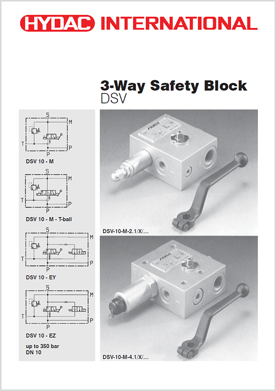 Hydac 3Way safety and ShutOff Block SAF /DSV HYQUIP Limited