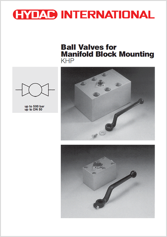 Hydac Ball Valves for Manifold Block Mounting Type KHP HYQUIP Limited