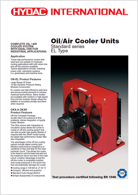 Hydac Oil / Air Cooler Units Standard Series OKEL and OKAEL / OKAFEL
