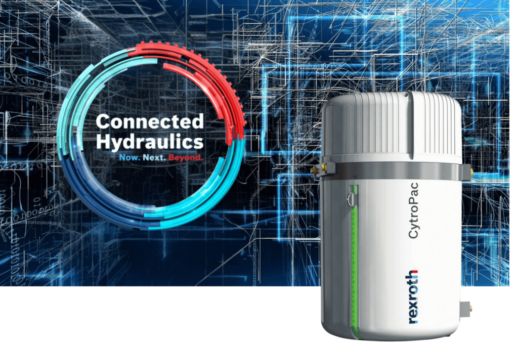 Bosch Rexroth CytroPac compact hydraulic power unit for machine tools automation and energy-efficient hydraulic applications.
